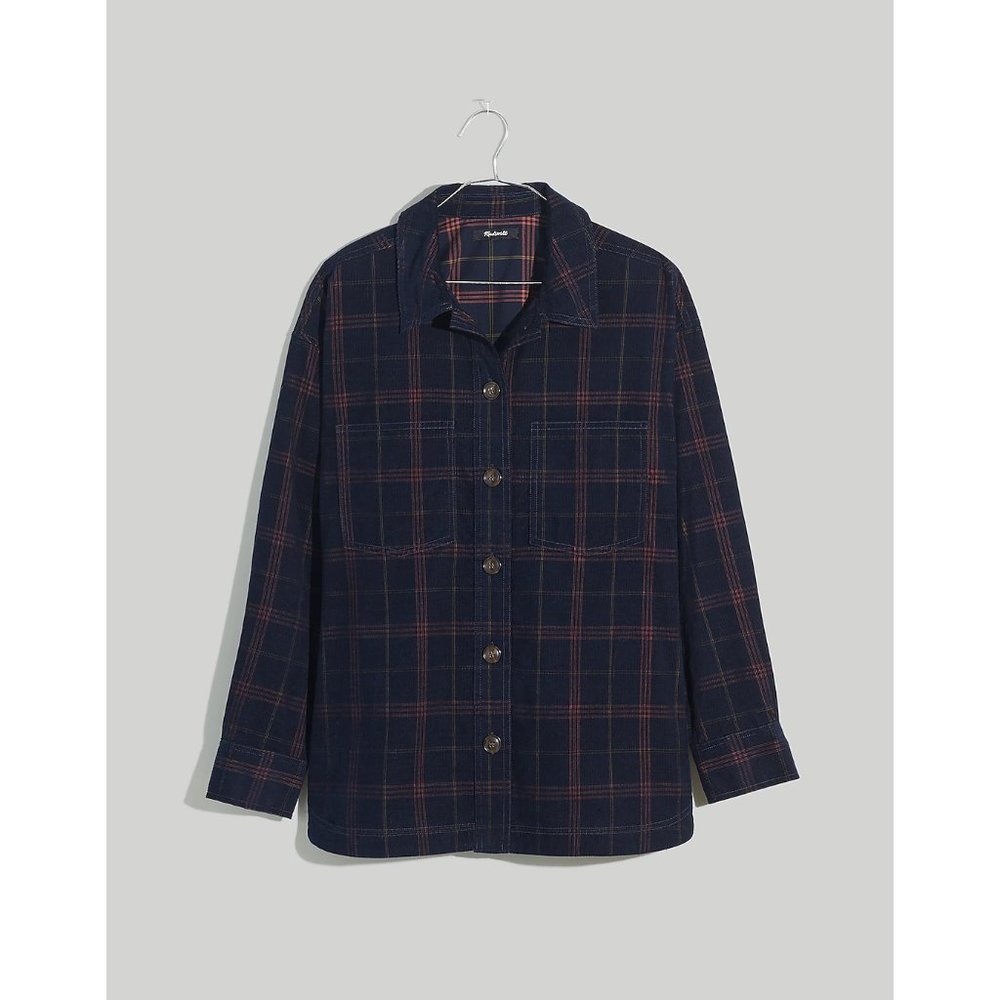 [Madewell] Corduroy Kentwood Oversized Shirt-Jacket in Plaid